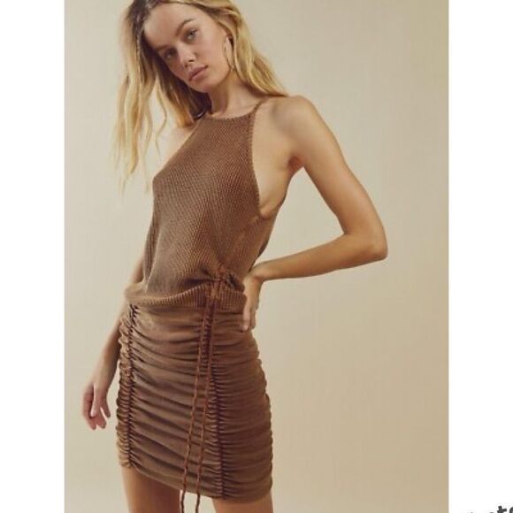 Free People Brown Katya Thermal Mini Dress Small Women - Picture 1 of 10